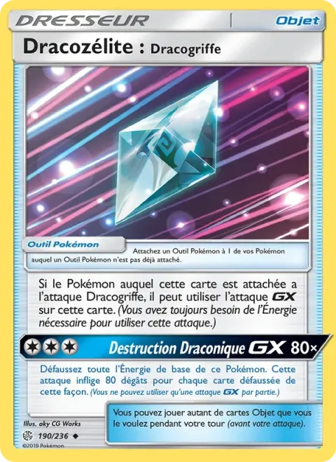 Carte Pokémon Dracozélite : Dracogriffe 190/236, extension Éclipse Cosmique
