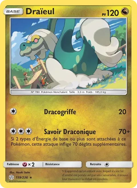 Carte Pokémon Draïeul 159/236, extension Éclipse Cosmique