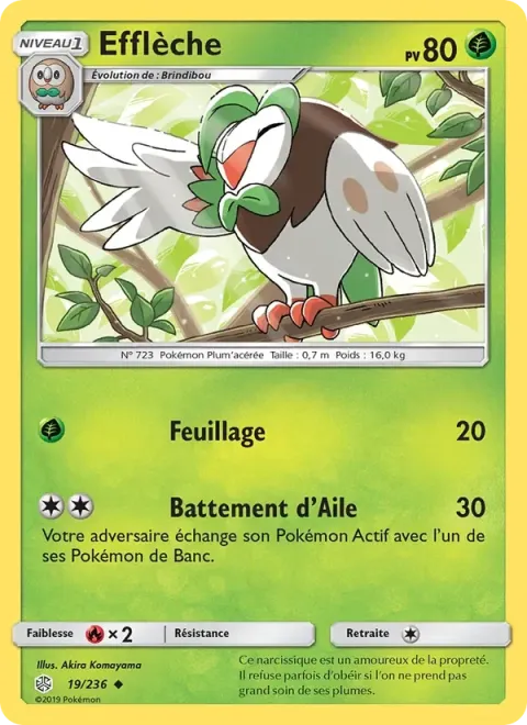 Carte Pokémon Efflèche 019/236, extension Éclipse Cosmique