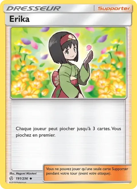 Carte Pokémon Erika 191/236, extension Éclipse Cosmique