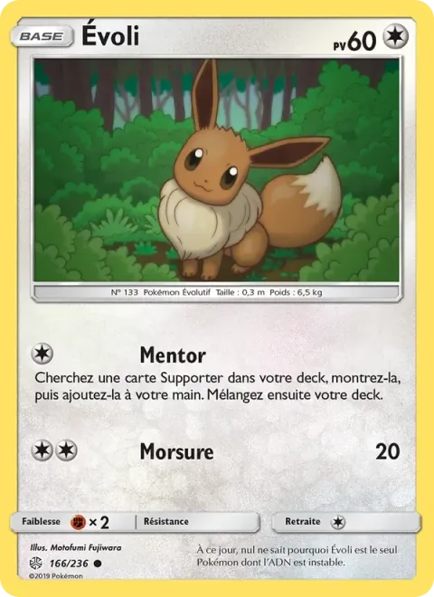 Carte Pokémon Évoli 166/236, extension Éclipse Cosmique