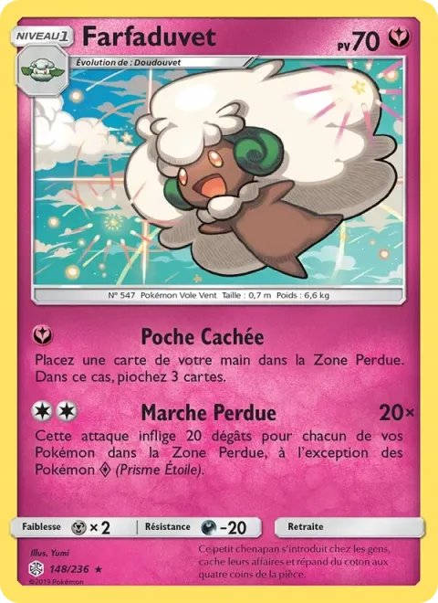 Carte Pokémon Farfaduvet 148/236, extension Éclipse Cosmique