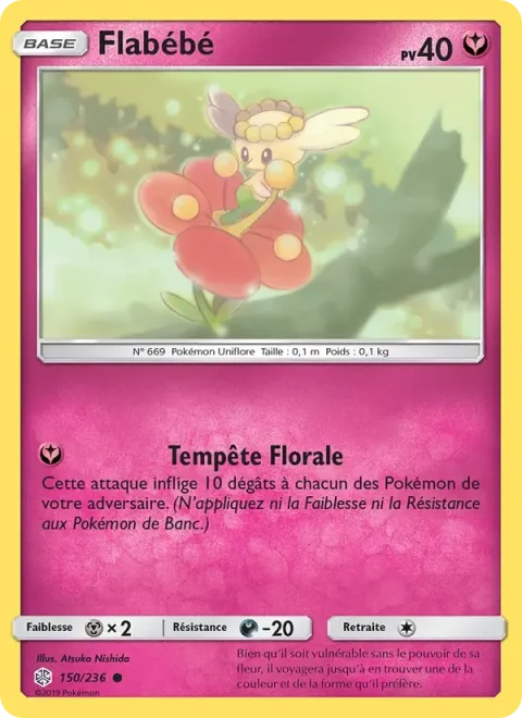 Carte Pokémon Flabébé 150/236, extension Éclipse Cosmique