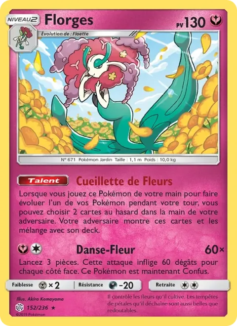 Carte Pokémon Florges 152/236, extension Éclipse Cosmique