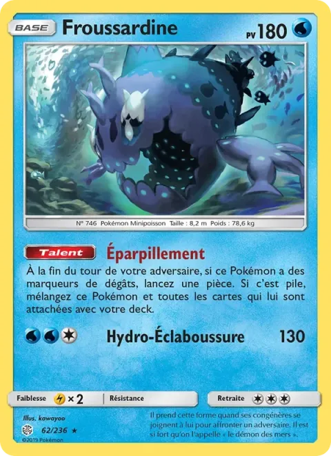 Carte Pokémon Froussardine 062/236, extension Éclipse Cosmique