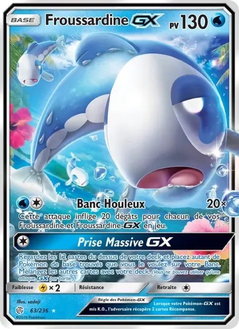Carte Pokémon Froussardine GX 063/236, extension Éclipse Cosmique