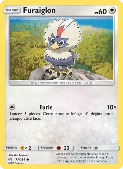 Carte Pokémon Furaiglon 177/236, extension Éclipse Cosmique