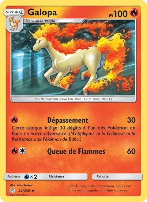 Carte Pokémon Galopa 024/236, extension Éclipse Cosmique