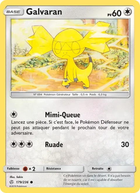 Carte Pokémon Galvaran 179/236, extension Éclipse Cosmique