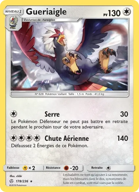 Carte Pokémon Gueriaigle 178/236, extension Éclipse Cosmique