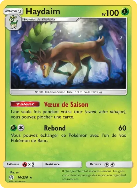 Carte Pokémon Haydaim 016/236, extension Éclipse Cosmique