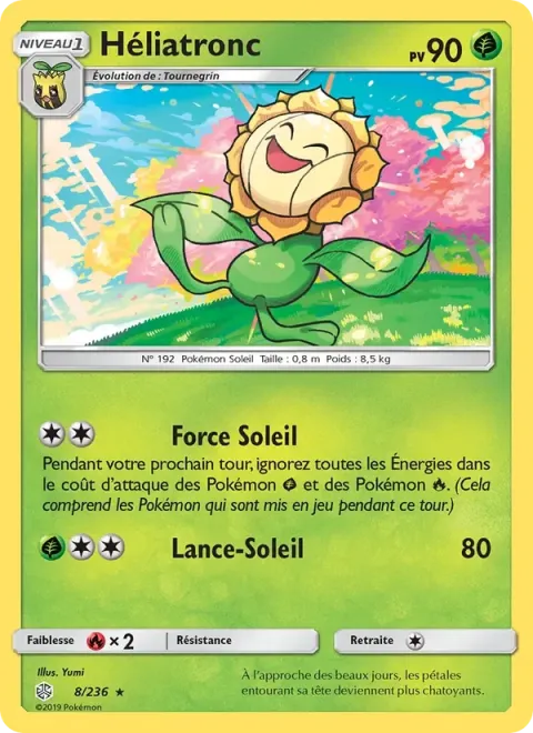 Carte Pokémon Héliatronc 008/236, extension Éclipse Cosmique