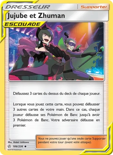 Carte Pokémon Jujube et Zhuman 186/236, extension Éclipse Cosmique