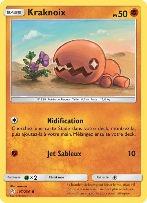 Carte Pokémon Kraknoix 107/236, extension Éclipse Cosmique