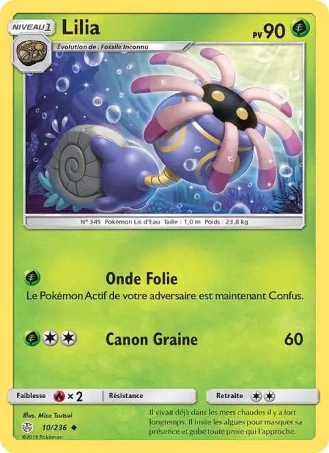 Carte Pokémon Lilia 010/236, extension Éclipse Cosmique