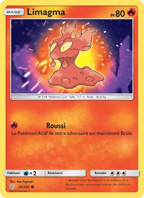 Carte Pokémon Limagma 026/236, extension Éclipse Cosmique