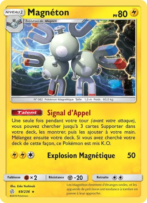 Carte Pokémon Magnéton 069/236, extension Éclipse Cosmique