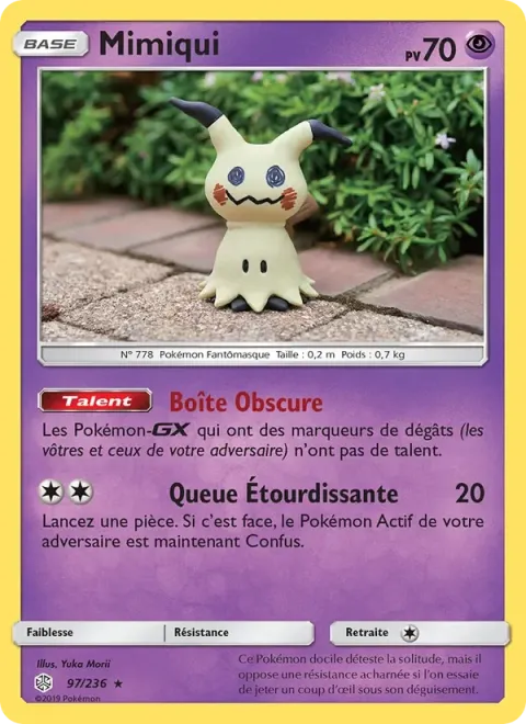 Carte Pokémon Mimiqui 097/236, extension Éclipse Cosmique