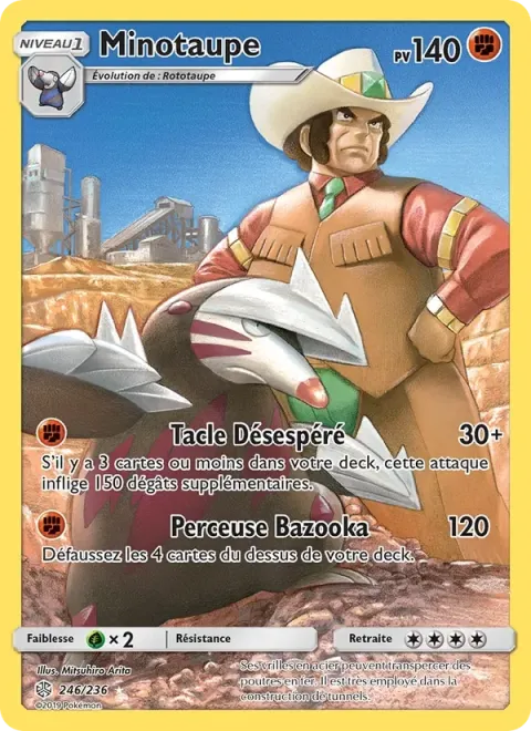 Carte Pokémon Minotaupe 246/236, extension Éclipse Cosmique