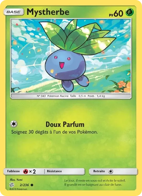 Carte Pokémon Mystherbe 002/236, extension Éclipse Cosmique
