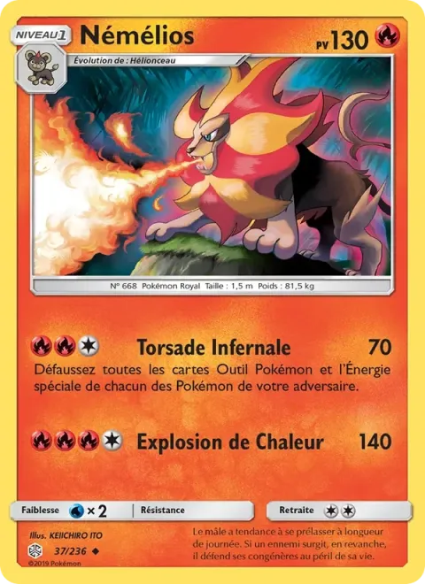 Carte Pokémon Némélios 037/236, extension Éclipse Cosmique