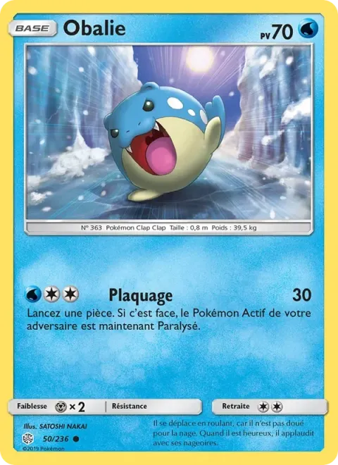 Carte Pokémon Obalie 050/236, extension Éclipse Cosmique