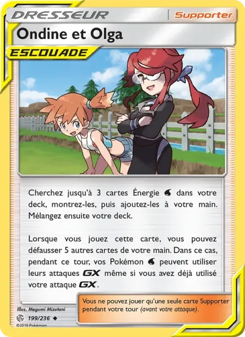 Carte Pokémon Ondine et Olga 199/236, extension Éclipse Cosmique