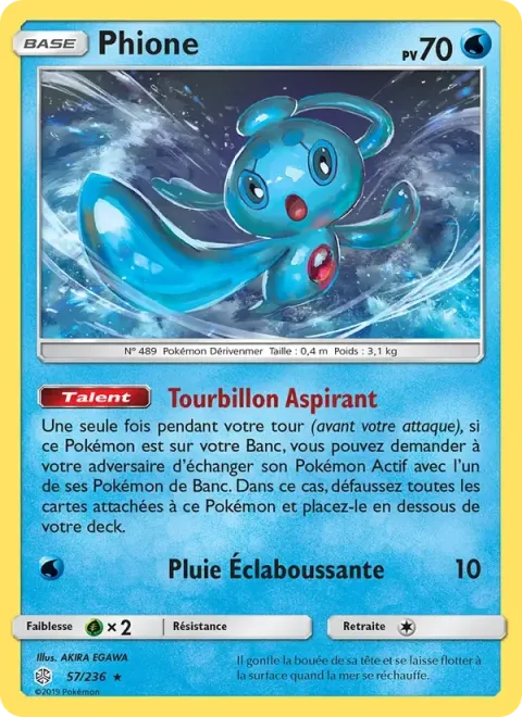Carte Pokémon Phione 057/236, extension Éclipse Cosmique