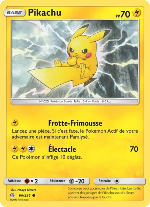 Carte Pokémon Pikachu 066/236, extension Éclipse Cosmique