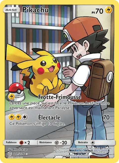 Carte Pokémon Pikachu 241/236, extension Éclipse Cosmique