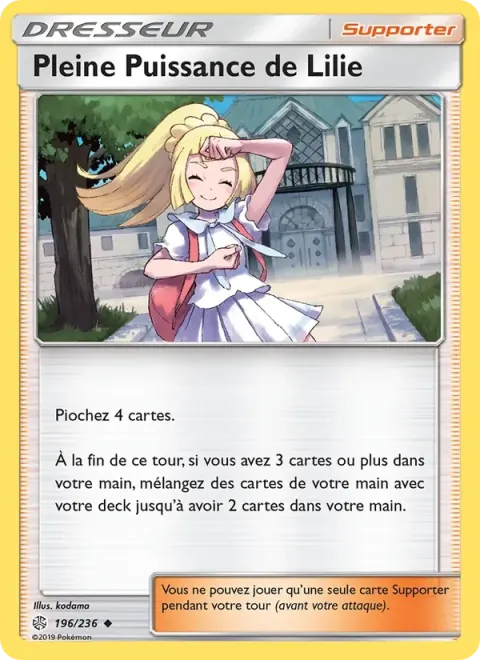 Carte Pokémon Pleine Puissance de Lilie 196/236, extension Éclipse Cosmique