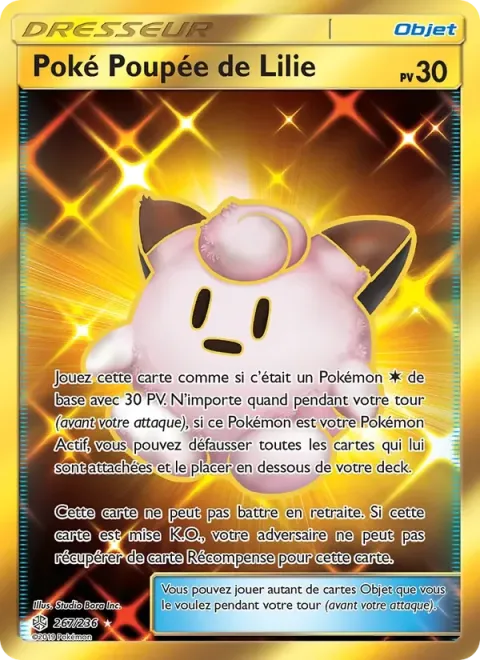 Carte Pokémon Poké Poupée de Lilie 267/236, extension Éclipse Cosmique