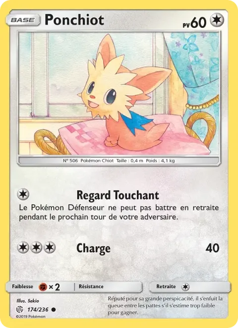 Carte Pokémon Ponchiot 174/236, extension Éclipse Cosmique