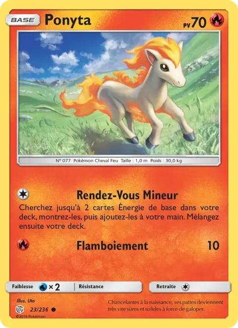 Carte Pokémon Ponyta 023/236, extension Éclipse Cosmique
