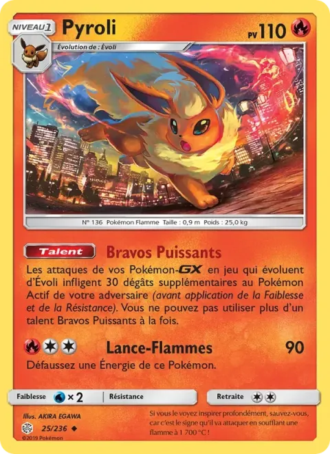 Carte Pokémon Pyroli 025/236, extension Éclipse Cosmique