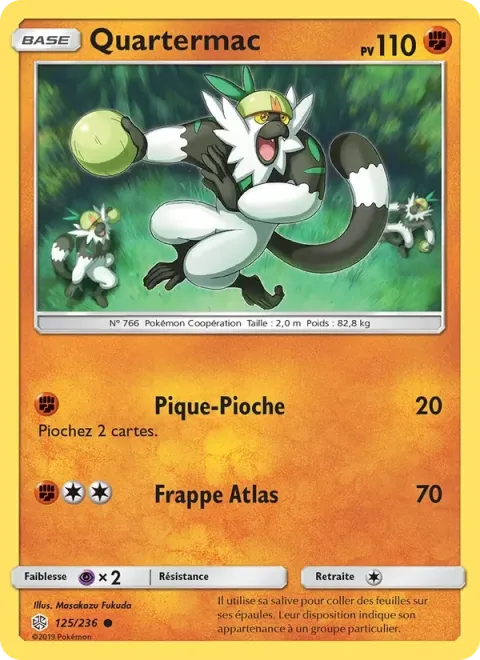 Carte Pokémon Quartermac 125/236, extension Éclipse Cosmique