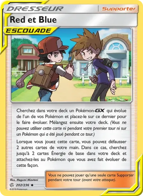 Carte Pokémon Red et Blue 202/236, extension Éclipse Cosmique