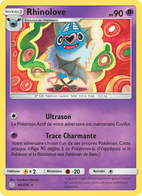 Carte Pokémon Rhinolove 088/236, extension Éclipse Cosmique