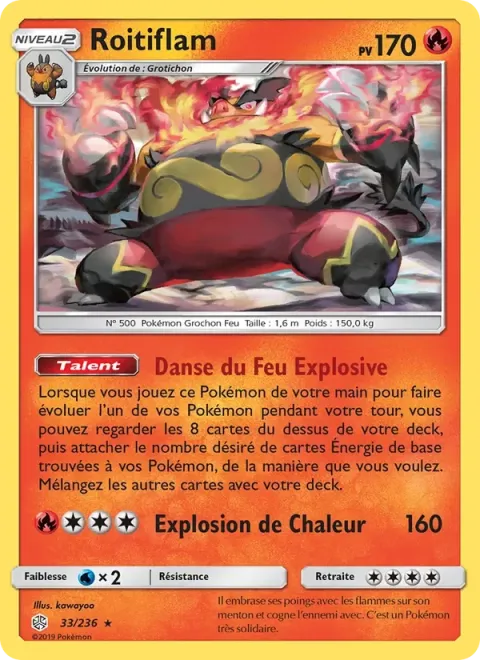 Carte Pokémon Roitiflam 033/236, extension Éclipse Cosmique