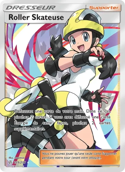 Carte Pokémon Roller Skateuse 235/236, extension Éclipse Cosmique