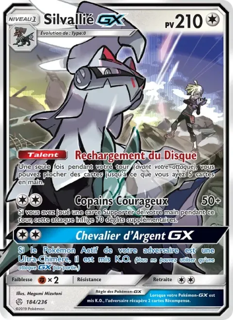 Carte Pokémon Silvallié GX 184/236, extension Éclipse Cosmique