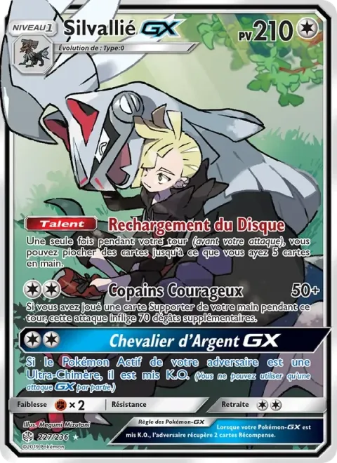 Carte Pokémon Silvallié GX 227/236, extension Éclipse Cosmique