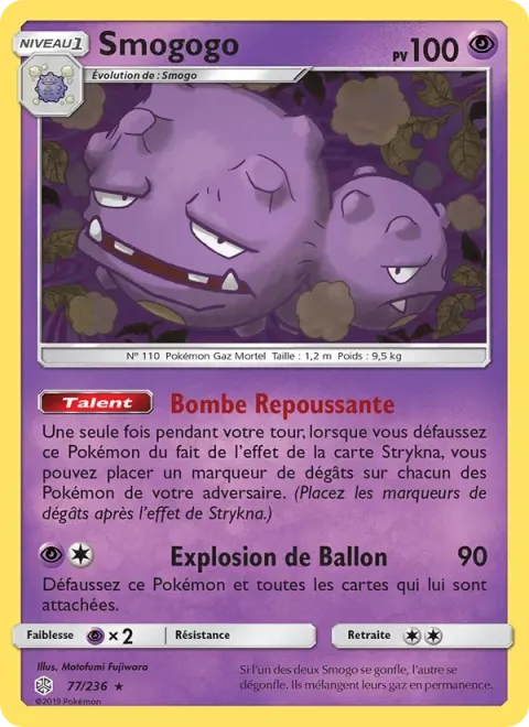 Carte Pokémon Smogogo 077/236, extension Éclipse Cosmique