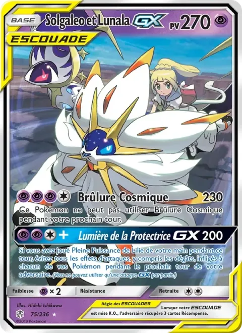Carte Pokémon Solgaleo et Lunala GX 075/236, extension Éclipse Cosmique