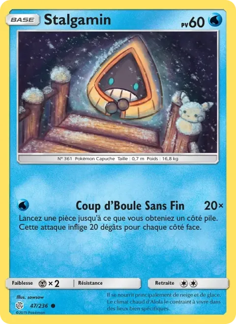 Carte Pokémon Stalgamin 047/236, extension Éclipse Cosmique