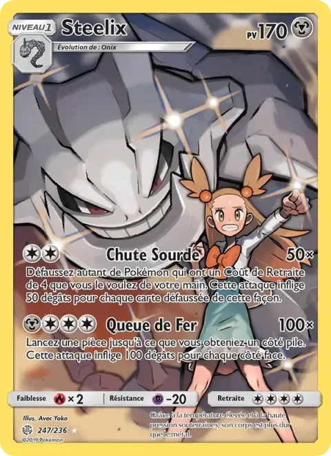 Carte Pokémon Steelix 247/236, extension Éclipse Cosmique