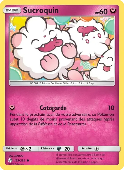 Carte Pokémon Sucroquin 153/236, extension Éclipse Cosmique