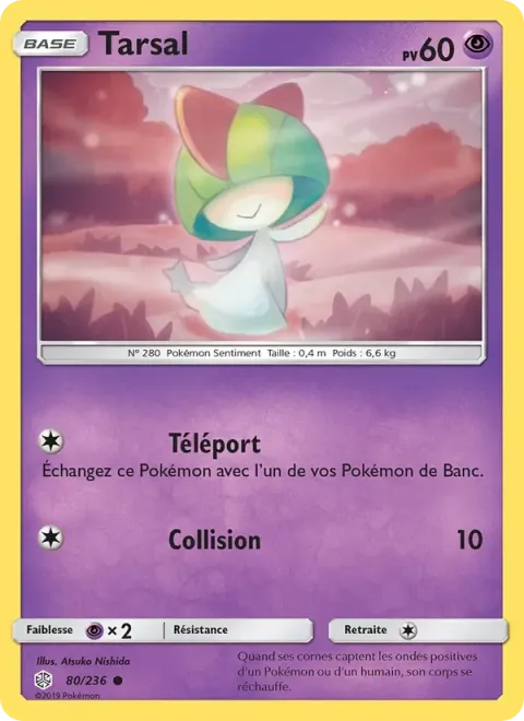 Carte Pokémon Tarsal 080/236, extension Éclipse Cosmique