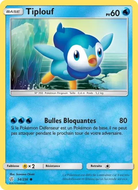 Carte Pokémon Tiplouf 054/236, extension Éclipse Cosmique