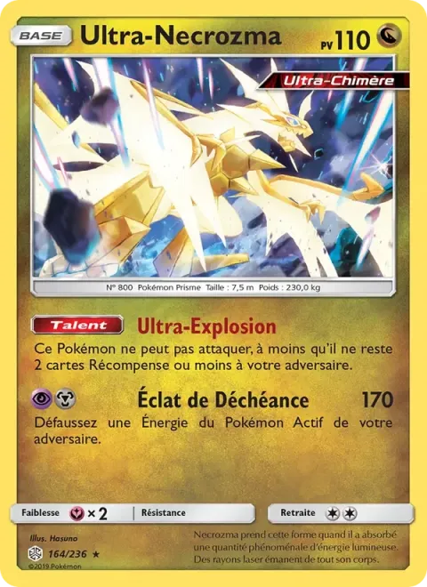 Carte Pokémon Ultra-Necrozma 164/236, extension Éclipse Cosmique